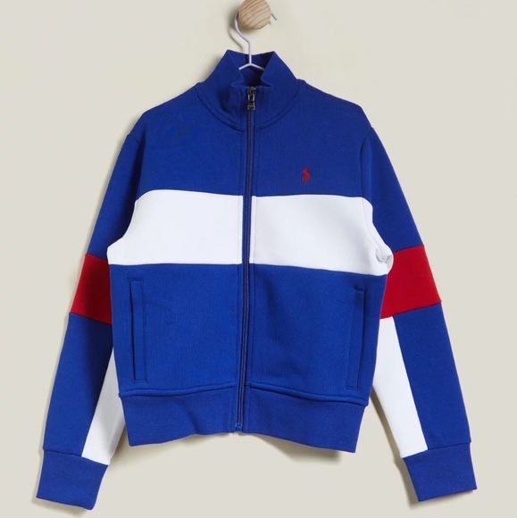 POLO RALPH LAUREN Men's Color-Blocked Double-Knit Track Jacket Blue Multi - Picture 6 of 12